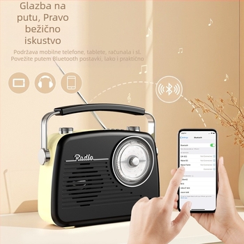 MG003 Bluetooth radio s punim opsegom za starije osobe — USB sučelje, ugrađeni zvučnici, mono zvuk, 5V, 220 mW