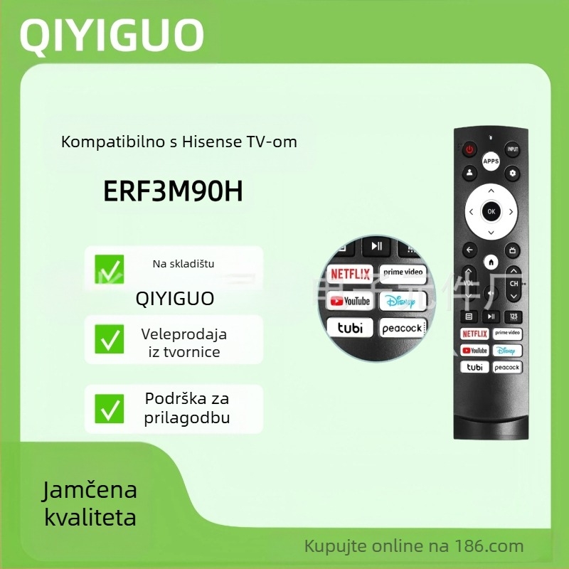 Daljinsko upravljanje ERF3M90H za HISEN infracrvenu verziju – doseg 8–12 m, kompatibilno s TV-om, marke QIYIGUO