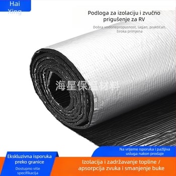 Samozaljepiva izolacijska i zvučna podloga od poliesterskih vlakana; oblik: vlaknast; tekstura: pahuljasta; toplinska vodljivost: 0,056 W/mK; radna temperatura: 200°C