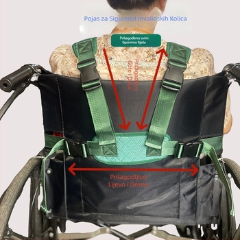 Sigurnosni kaiš za kolica, za struk, poliesterski materijal, model C004, 12 mjeseci jamstva