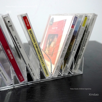 Prozirni akrilni CD izložbeni stalak za stolni rad, 6 razina, s višestrukim odjeljcima