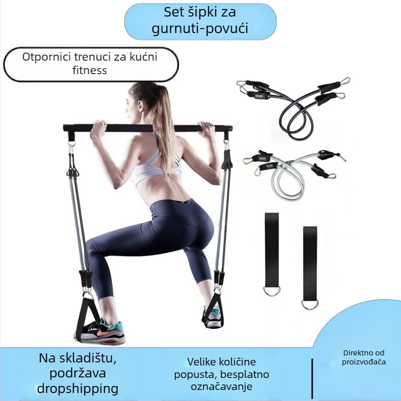 Pilates fitness štap od TPE materijala – napet štap i užad, višenamjenski set za istezanje