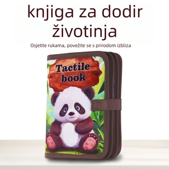 Obrazovna tekstilna knjižica za bebe s dodirom životinja, otporna na kidanje, za djecu od 0–3 godina, rana edukacija i razvoj