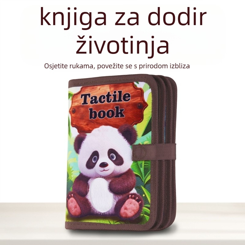 Obrazovna tekstilna knjižica za bebe s dodirom životinja, otporna na kidanje, za djecu od 0–3 godina, rana edukacija i razvoj