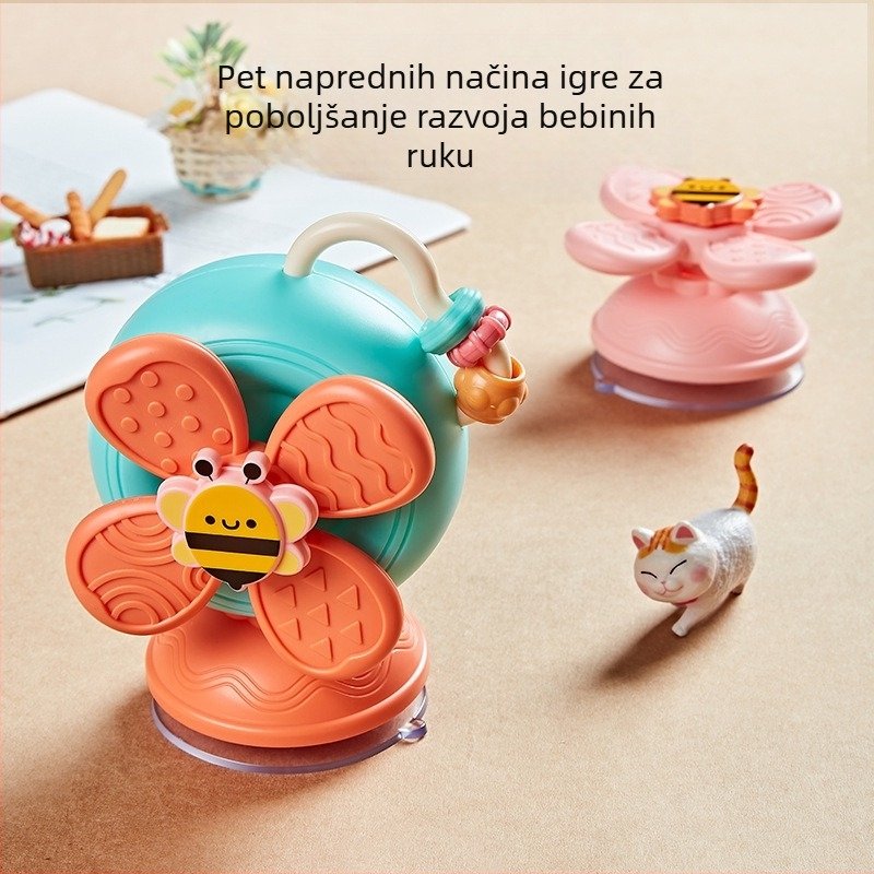 Hrkálica za bebe – puž koji se vrti, sladak crtani dizajn, žvačljiva i umirujuća igračka