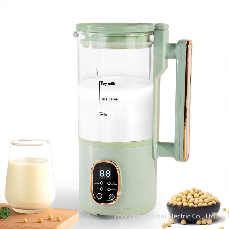 Stroj za sojino mlijeko – potpuno automatiziran, bez kuhanja, bez filtracije; staklena kućica, 500 W, 220 V, 500–1000 ml, autočišćenje, zadržavanje topline, dodirno upravljanje