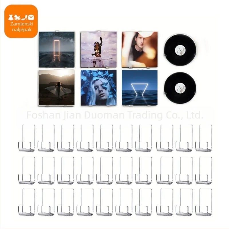 Akrilni zidni nosač za albume — Jane Man, jedinstven dizajn, L-oblik, lasersko rezanje, akrilno kućište