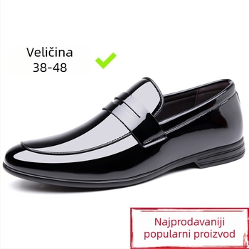 Muške kožne slip-on cipele, teleća koža, nizak profil, oštar nos, gumeni potplat