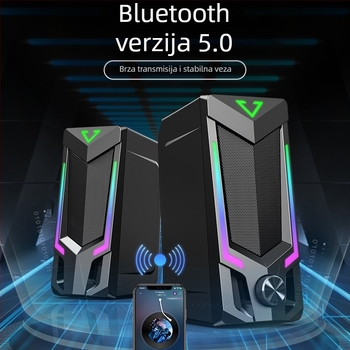 SADA V-150 PC zvučnik, dvostruki zvučnici, 3,5 mm ulaz, Bluetooth 5.0, 30 Hz–15 kHz, SNR ≥ 60 dB