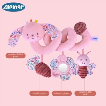 Pliš Viseća Igračka za Krevetić i Kolica – Ogledalo, BB Call, Zvončić; uzrast 0–3 godina; Model 24688A