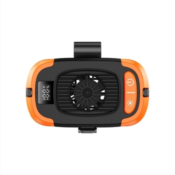 Ventilator oko struka s ugrađenom baterijom, 5 lopatica, motor bez četkica, 5 brzina, LED svjetlo, Power Bank
