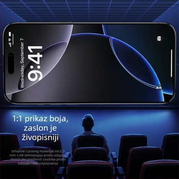 Kaljeno staklo za zaštitu zaslona za iPhone 14 Pro Max – potpuno pokriće, otporno na prašinu, zaštita privatnosti