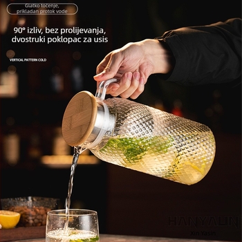 Džbana za studenu vodu, PC materijal, otporna na toplinu, veliki kapacitet, mogućnost otiska logotipa