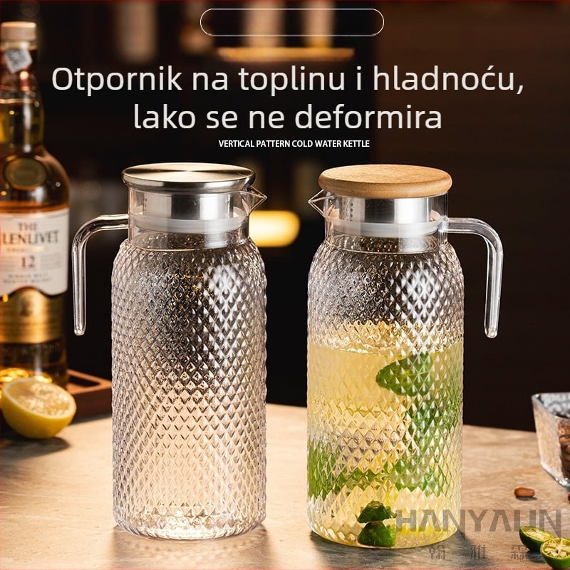 Džbana za studenu vodu, PC materijal, otporna na toplinu, veliki kapacitet, mogućnost otiska logotipa