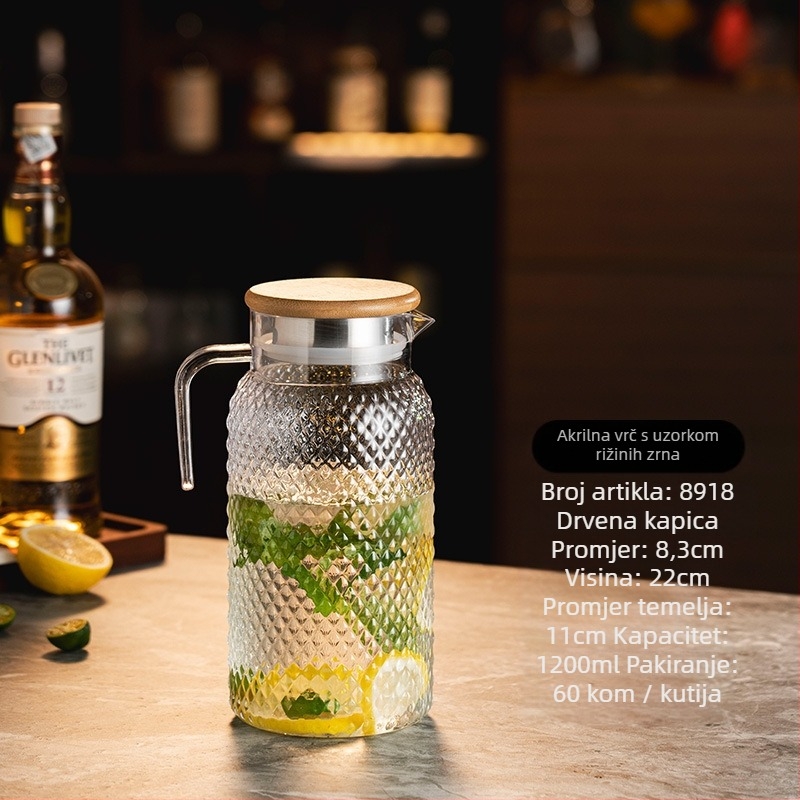 Džbana za studenu vodu, PC materijal, otporna na toplinu, veliki kapacitet, mogućnost otiska logotipa