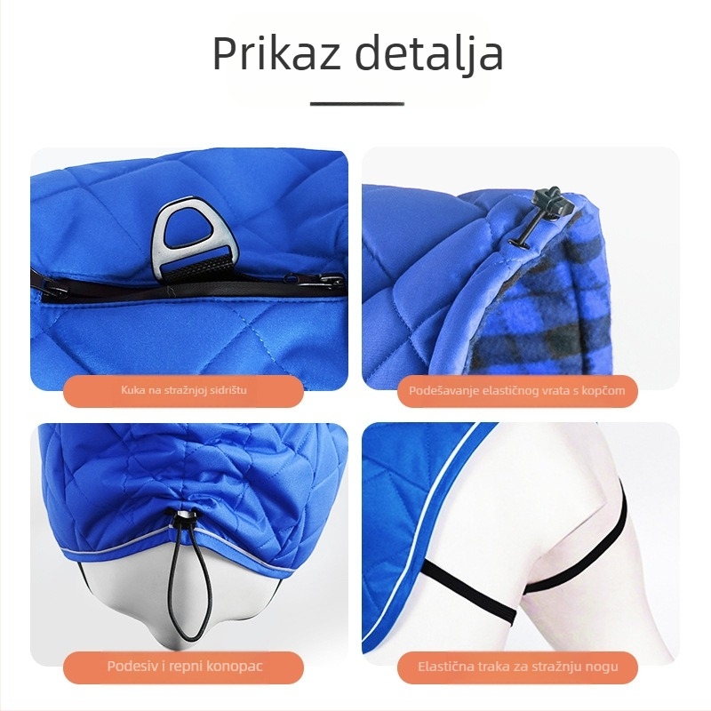 ASMPET Psí kaput Peach Skin od pamuka – Pufasti, Jesen/Zima, za vanjske planinarenje, odjeća za kućne ljubimce
