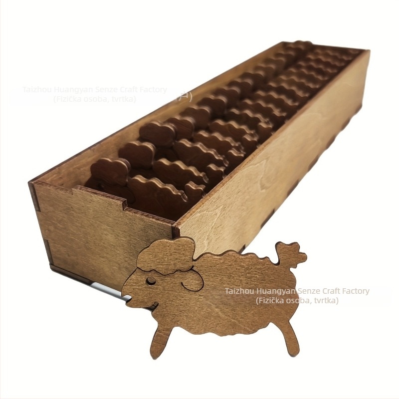 Drveni set životinjskih bobina za nit - Basswood, SZ000452, Yizidao, ukras u američkom stilu