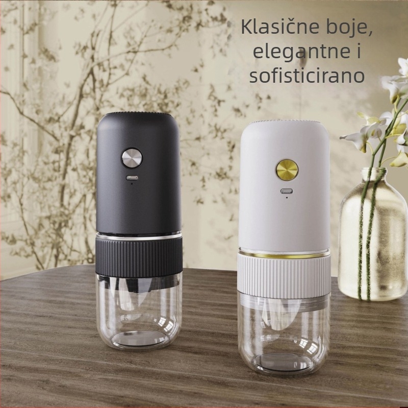 Električni mlin za kavu za kućnu uporabu, kompaktan, punjiv, plastično kućište, težina 0,5 kg