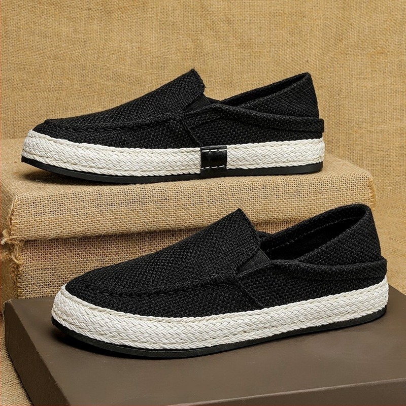 Muške lanene ribarske tenisice, slip-on, prozračne, potplat PVC-guma, uložak EVA