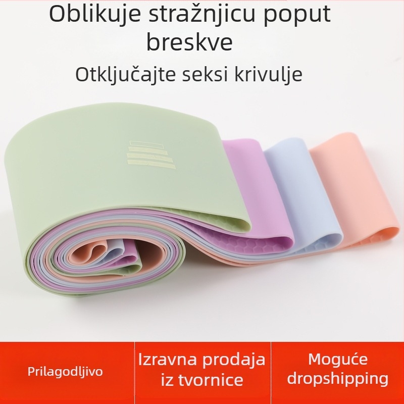 Tengmei silikonski joga prsten s elastičnom trakom za kućnu fitness, čučnjevi i oblikovanje bokova (Materijal: Silikon; Kategorija: Joga dodatak; Marka: Tengmei)