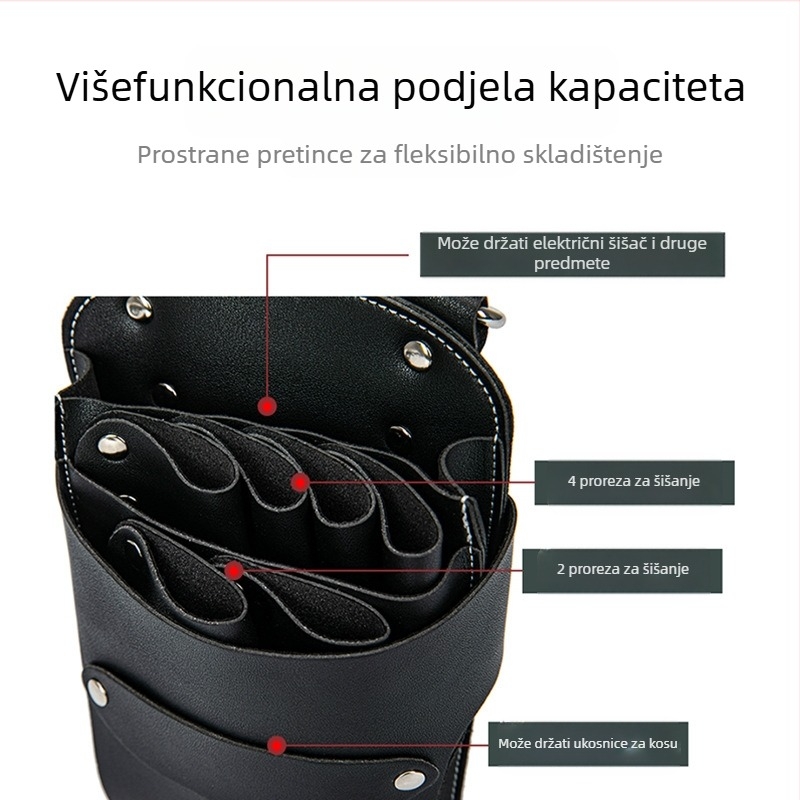 Torba za škare za frizere – preko ramena, komplet alata za frizure s 7 pretinaca za škare