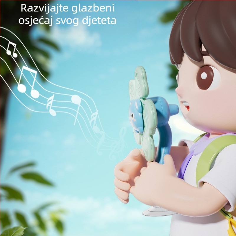 Dječja igračka s usisnom čašom – rotirajući cvijet, plastična, za djecu 0–3 godine, pomaže jačanju ruke kroz vježbe hvatanja i razvija koordinaciju ruka-oko, senzornu percepciju i finu motoriku