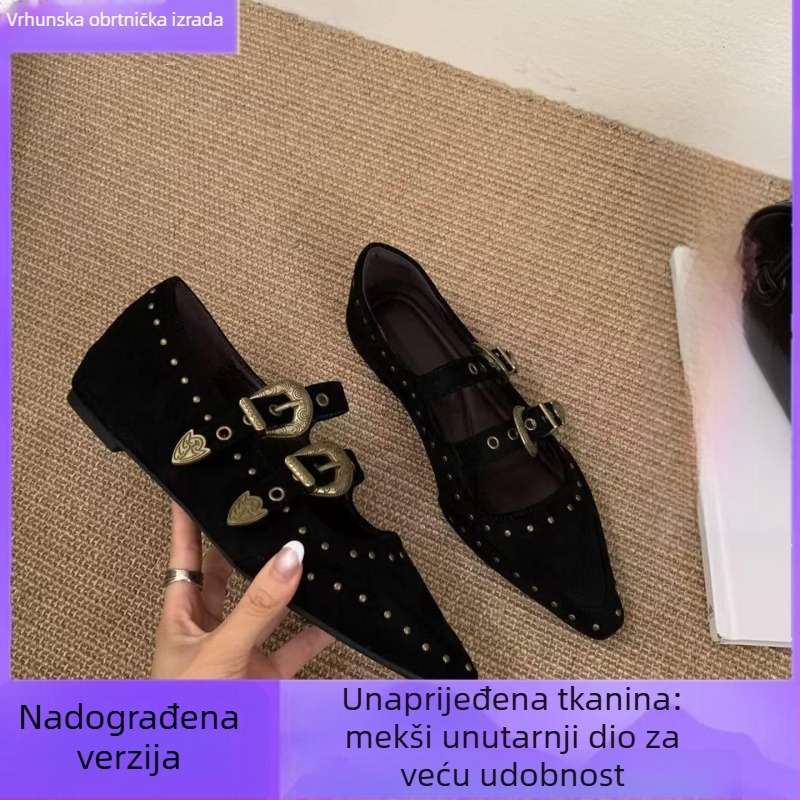 Ženske cipele s oštrim nosom i skrivenim podizanjem visine, PU gornji dio, PU uložak, Slip-On, nizak mačji pet (PU gornji; PU uložak; Slip-On; niski pet; srednje otvaranje)