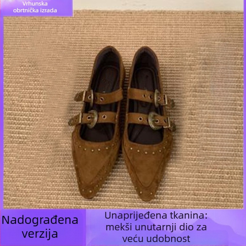 Ženske cipele s oštrim nosom i skrivenim podizanjem visine, PU gornji dio, PU uložak, Slip-On, nizak mačji pet (PU gornji; PU uložak; Slip-On; niski pet; srednje otvaranje)