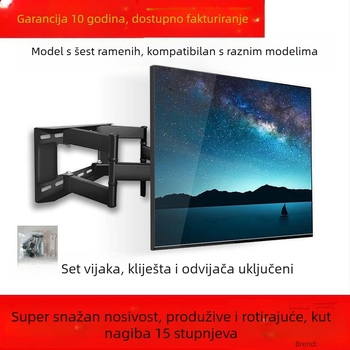 Qian Dun Zidni nosač za LCD TV – teleskopni rameni nosač s 90° nagibom, ručno upravljanje