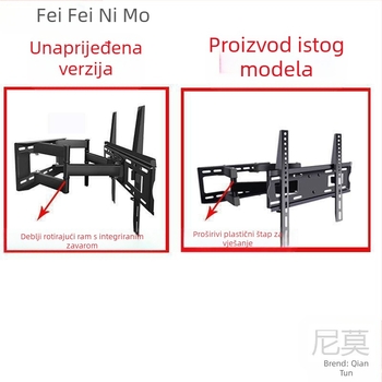 Qian Dun Zidni nosač za LCD TV – teleskopni rameni nosač s 90° nagibom, ručno upravljanje