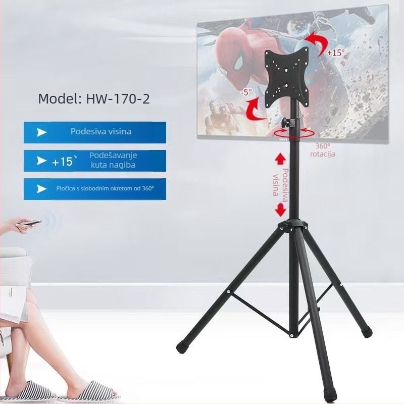 Prijenosni podni stalak za LCD TV/monitor s rotirajućim uspravnim nosačem