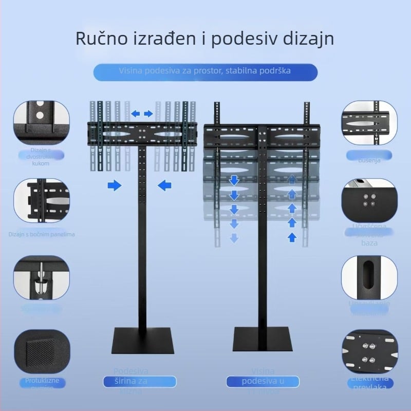 Prijenosni podni stalak za LCD TV/monitor s rotirajućim uspravnim nosačem