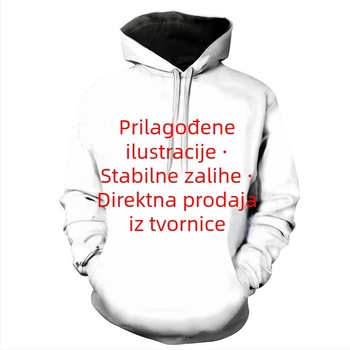 Muški duk s kapuljom, 3D ispis životinjskog uzorka, uski kroj, poliester 96%+, lagan, pogodan za proljeće i jesen