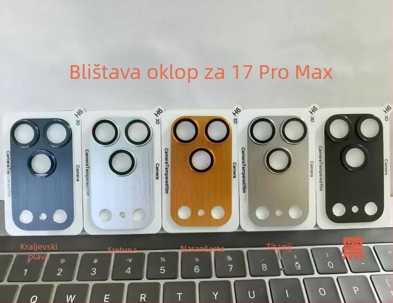 Zaštitni film za objektiv kamere za iPhone 16 Pro Max – kaljeno staklo, film za leću, antibakterijski, otporan na pad, potpuno pokriće