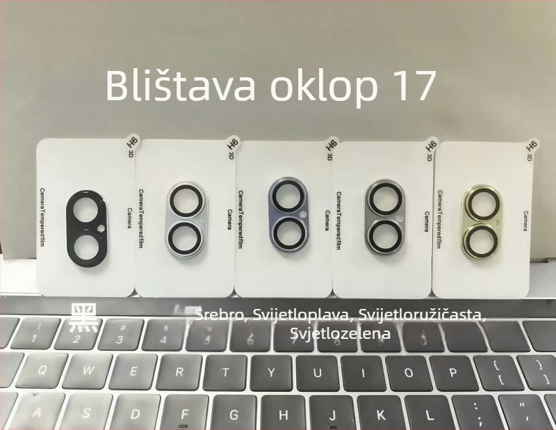Zaštitni film za objektiv kamere za iPhone 16 Pro Max – kaljeno staklo, film za leću, antibakterijski, otporan na pad, potpuno pokriće