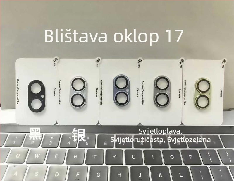 Zaštitni film za objektiv kamere za iPhone 16 Pro Max – kaljeno staklo, film za leću, antibakterijski, otporan na pad, potpuno pokriće