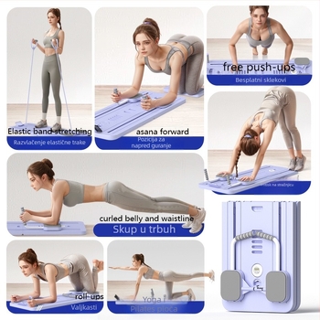 Kotac za trbuh i ploča za pilates – sklapanji kućni fitness uređaj, model plt, težina 4800 g, set od 4 komada