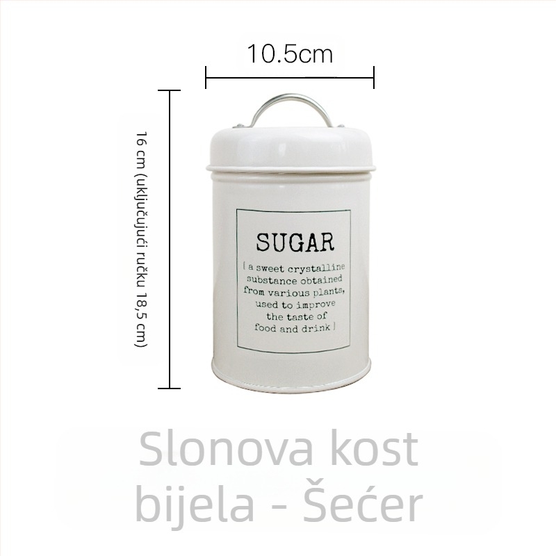 Metalni kružni zatvoreni spremnik s prstenom za brtvljenje, za mliječni prah, kavu, čaj, slatkiše i prašak za masku; kapacitet ispod 300 ml