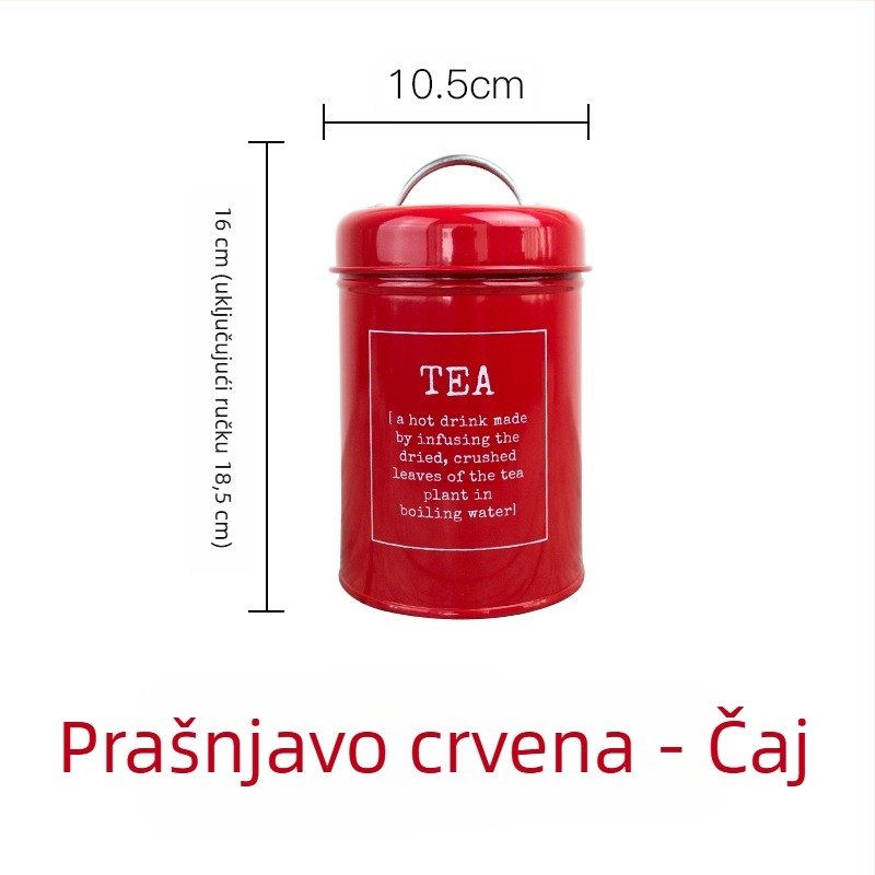 Metalni kružni zatvoreni spremnik s prstenom za brtvljenje, za mliječni prah, kavu, čaj, slatkiše i prašak za masku; kapacitet ispod 300 ml