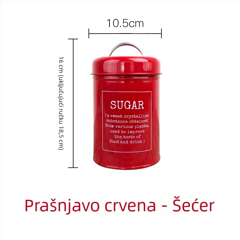 Metalni kružni zatvoreni spremnik s prstenom za brtvljenje, za mliječni prah, kavu, čaj, slatkiše i prašak za masku; kapacitet ispod 300 ml