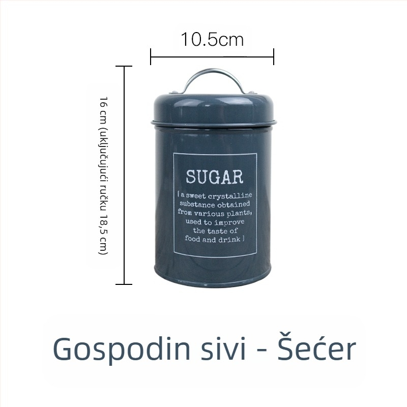Metalni kružni zatvoreni spremnik s prstenom za brtvljenje, za mliječni prah, kavu, čaj, slatkiše i prašak za masku; kapacitet ispod 300 ml