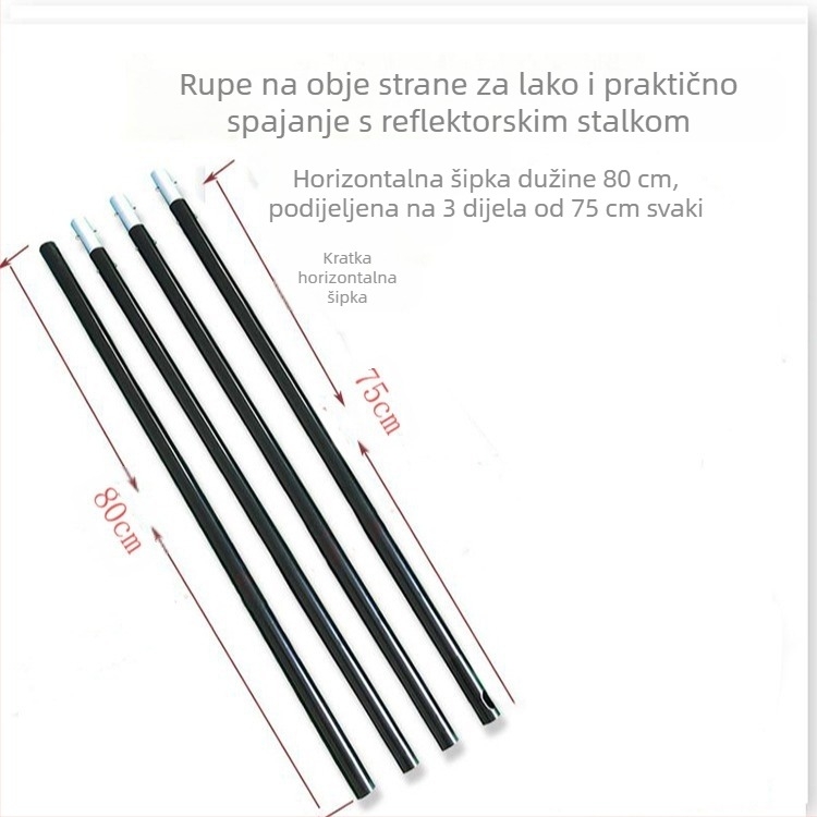 Pozadinski okvir 2,8×3 m s 4-inčnim plastičnim klipovima; Materijal: aluminij, plastika, željezo.