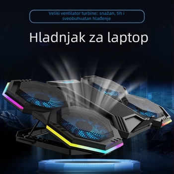 Laptop hlađenje s radijatorom, 6 ventilatora, zračno hlađenje, za notebook/ultrabook, plastika + metalna mreža, model NCP-079RGB