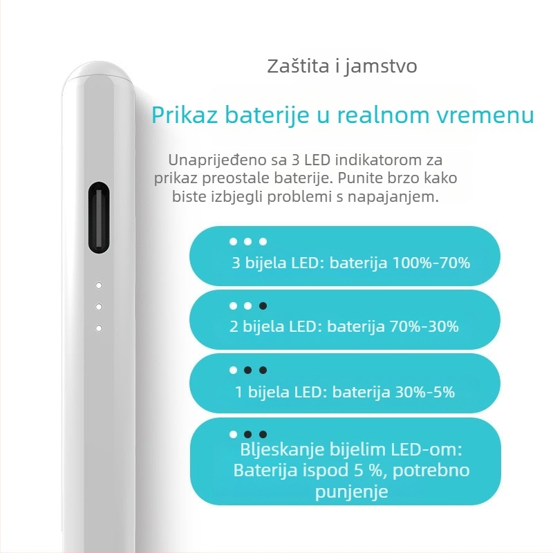 Parsonjie Bluetooth stilus za brzu magnetsku napajanje kapacitativni za Apple iPad, metalno kućište, magnetsko pričvršćivanje, stil IP/touch