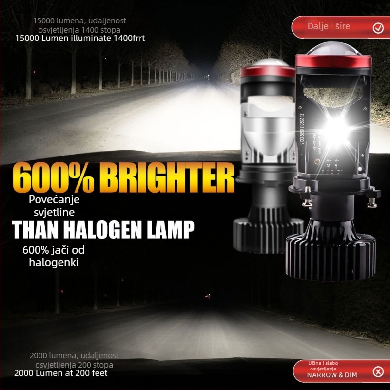 H4 CSP3570 LED prednje svjetlo, 45W, 15000 lm, 10-20V, IP68