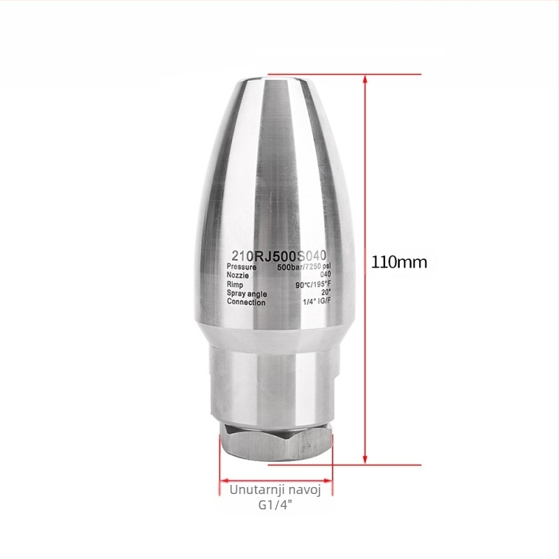 Xiong Wei nehrđajući čelik – rotirajući lotus tuš za pranje automobila s keramičkim jezgrom (Sredstvo: voda; Maksimalna temperatura: 90°C; Materijal: nehrđajući čelik)