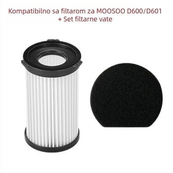 Filter za dodatnu opremu usisivača – kompatibilan s Moosoo D600/D601, model H-V6-600, marka catchwell, za kućnu upotrebu