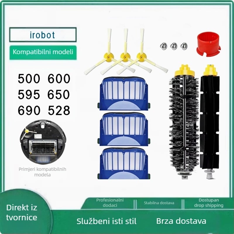 Pribor za robotski usisavač iRobot 500/600: filter, bočna četka, valjkasta četka, model 054