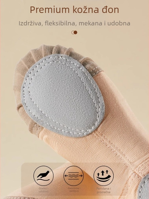 Plesne tenisice za dječake – lagane, protuklizne, izdržljive, prozračne; đon MD; Marka Ballet Girl; Model M; za plesnu obuku, grupne aktivnosti, natjecanja, nastupe, studio