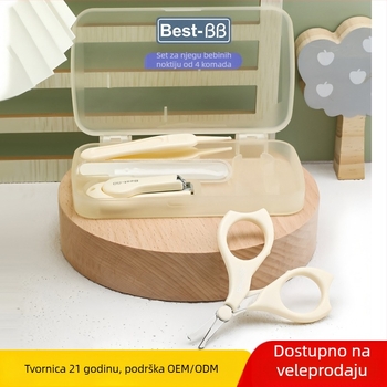 Set za njegu noktiju beba – 4 komada, plast i nehrđajući čelik, pogodan za dobnu skupinu 0–6 mjeseci, 3–6 godina i 6+ godina